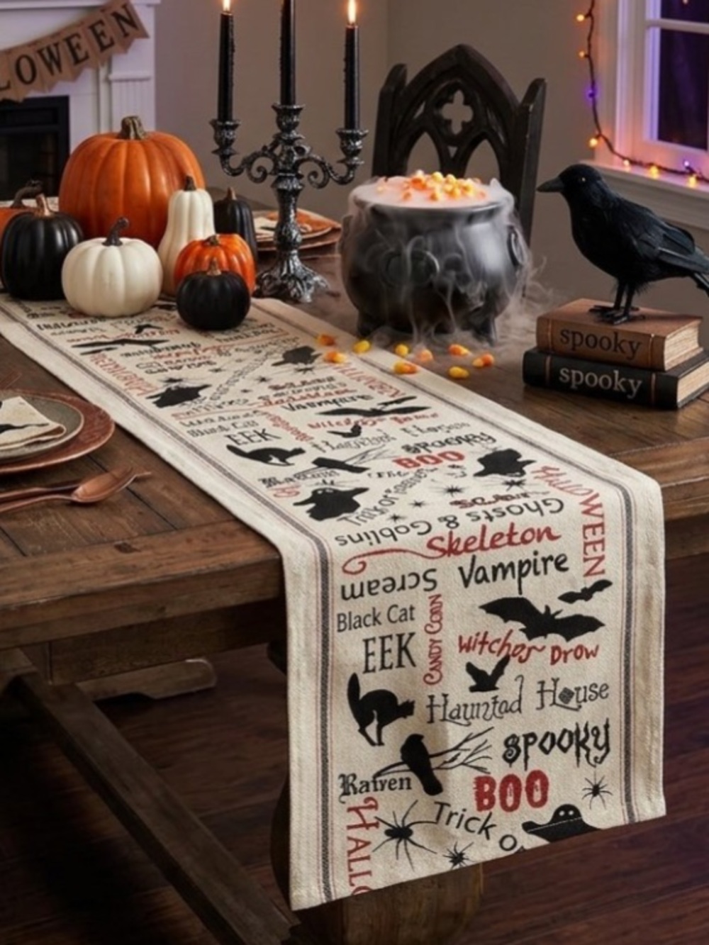Halloween table runner